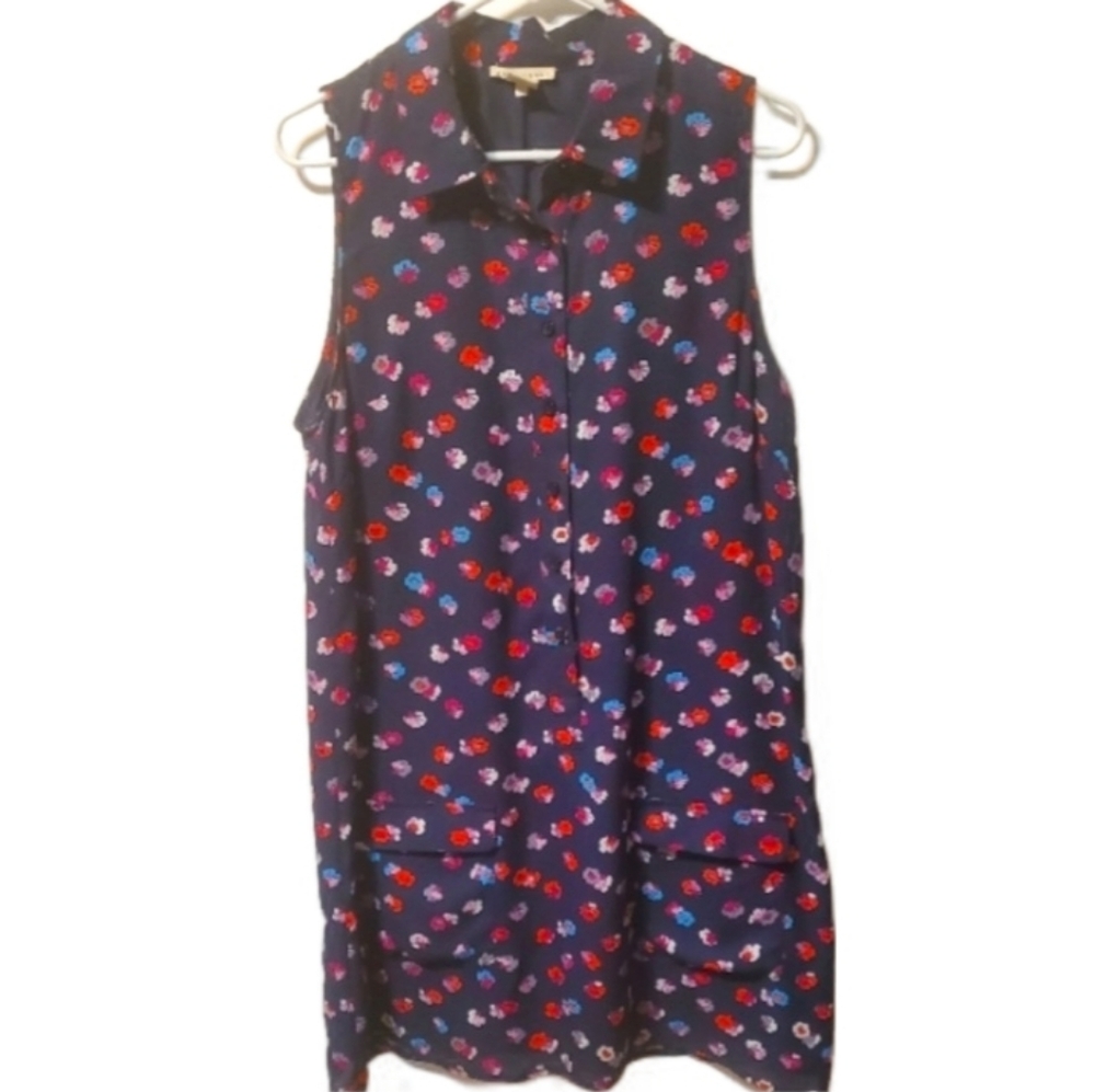 Artisan NY Floral Collared Sleeveless Shift Dress Size 12
